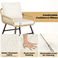 thumbnail image 5 of Renwick 4-Piece Patio Wicker Conversation Set with Loveseat, Table, 2 Chairs, Tan/Cream, 5 of 8