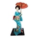 thumbnail image 1 of Estatua de geisha japonesa de 12 pulgadas, muñeca geisha asiática, muñecas kimono para mesa y hogar. Azul claro, 1 of 9
