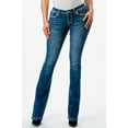 thumbnail image 2 of Grace in LA Women's Western Star USA Flag Embroidered Bootcut Stretch Jeans (25, Blue Stonewashed), 2 of 3