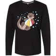 thumbnail image 3 of Inktastic Cute Otter with Beachball and Bubbles Long Sleeve T-Shirt, 3 of 5
