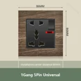 thumbnail image 1 of Universal 18W Type-C Quick charge 5-pin socket,Uk Wall Electrical Outlet with USB charger,White smart Double Power socket plug, 1 of 5
