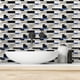 thumbnail image 5 of Adhesivos decorativos para azulejos con textura azul 3D y resistentes a las manchas, para renovar el baño y la cocina del hogar. Azulejos de vinilo grueso y brillante, removibles., 5 of 6