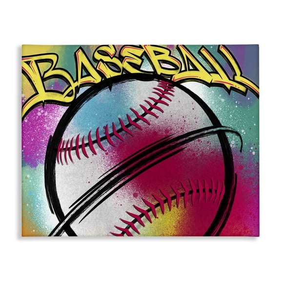 Stupell Industries Eclectic Urban Sports Baseball Canvas Art, 20 x 16, by Marcus Prime