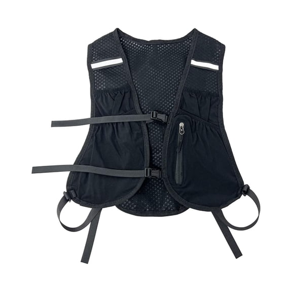 Vestible de chaleco de chaleco Vest de hidratación reflectante para acampar caminata por la noche de senderismo negro