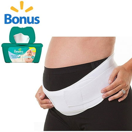Loving Moments by Leading Lady Maternity Adjustable Postpartum Support Belt Plus BONUS Pampers Wipes