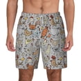 thumbnail image 2 of Picia Funny Chicken pattern Mens Swim Trunks with Compression Liner Stretch Beach Shorts Quick Dry with Zipper Pockets No-Chafing Board Shorts-3X-Large, 2 of 9