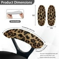 thumbnail image 6 of SCRAWLGOD Fur Leopard Print Yellow 2 PCS Anti-Dust Office Chair Armrest Covers Cozy Easy to Install Chair Arm Covers Pads Scratch Resistant Computer Chair Arm Slipcovers, 6 of 6