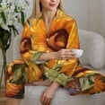 thumbnail image 6 of Honeii Sunflower Blue Sky print Women's Pajama Sets Long Sleeve Button Down Sleepwear Nightwear Soft Pjs Lounge Sets-XX-Large, 6 of 7
