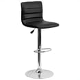thumbnail image 2 of Home Square 25" to 33" Striped Bar Stool in Black with Chrome Base - Set of 3, 2 of 11