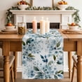 thumbnail image 2 of Table Runner 90 Inches Long for Kitchen Dining, Watercolor Flowers Dresser Scarf Farmhouse, Dining Table Decorations for Wedding/Parties, Spring Floral Leaves Botanical Blue 13 x 90 In, 2 of 8