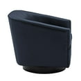 thumbnail image 7 of Comfort Pointe Gaven Midnight Blue Faux Leather Wood Base Swivel Accent Chair, 7 of 7