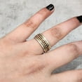 thumbnail image 2 of Beaded Spinner Band, Bohemian Ring, 925 Sterling Silver Ring, Spinning Thumb Ring, Three Tone Ring, Fidget Ring, Handmade Jewelry, Christmas Oxidized, Brass Copper Band, Anxiety Ring, Mans Band Gifts, 2 of 6