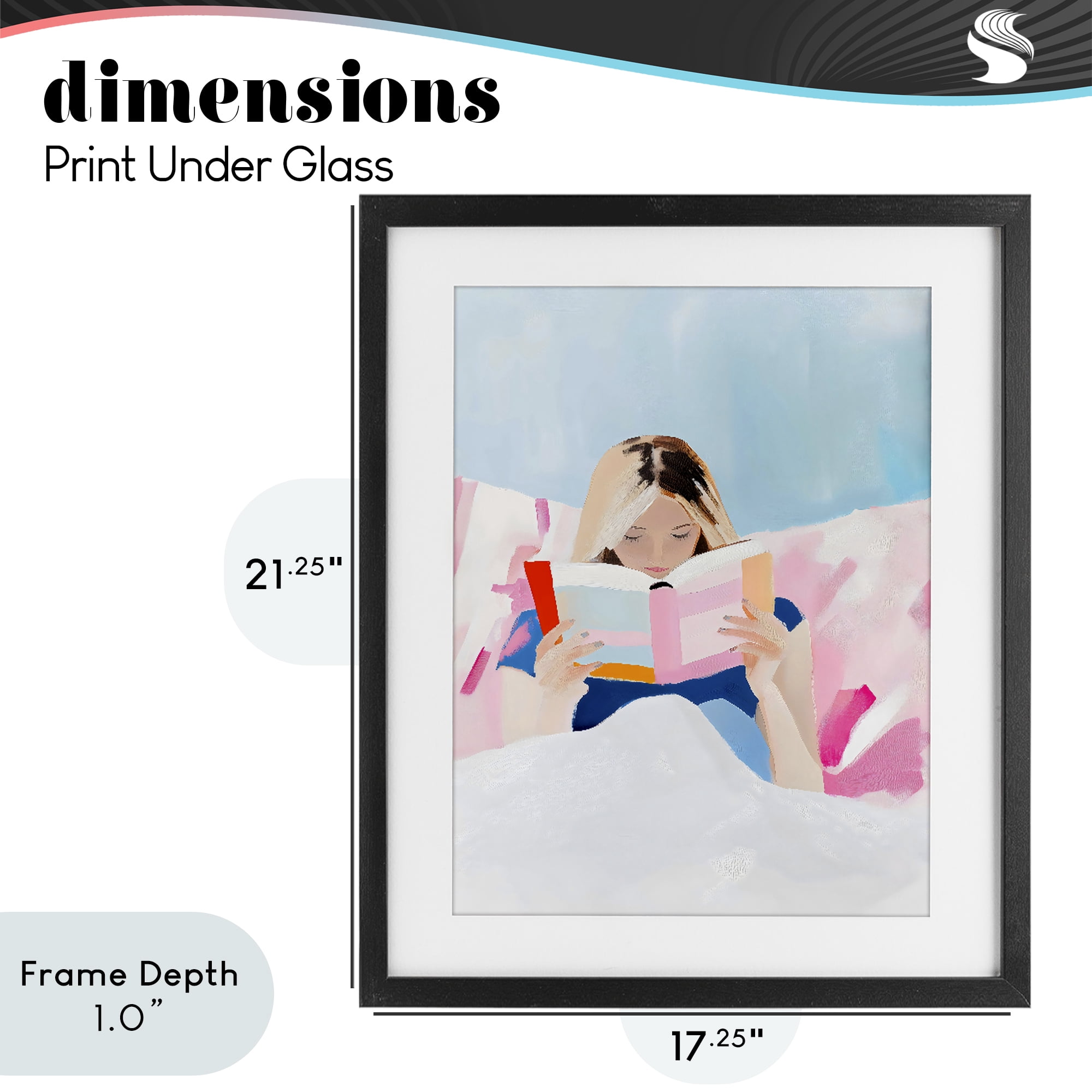 Stupell Industries Cozy Reading In Bed Black Framed Print Under Glass, design by The Prints Vibe