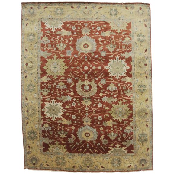 Rust Floral 9X12 Osh Chobi Peshawar Oriental Rug