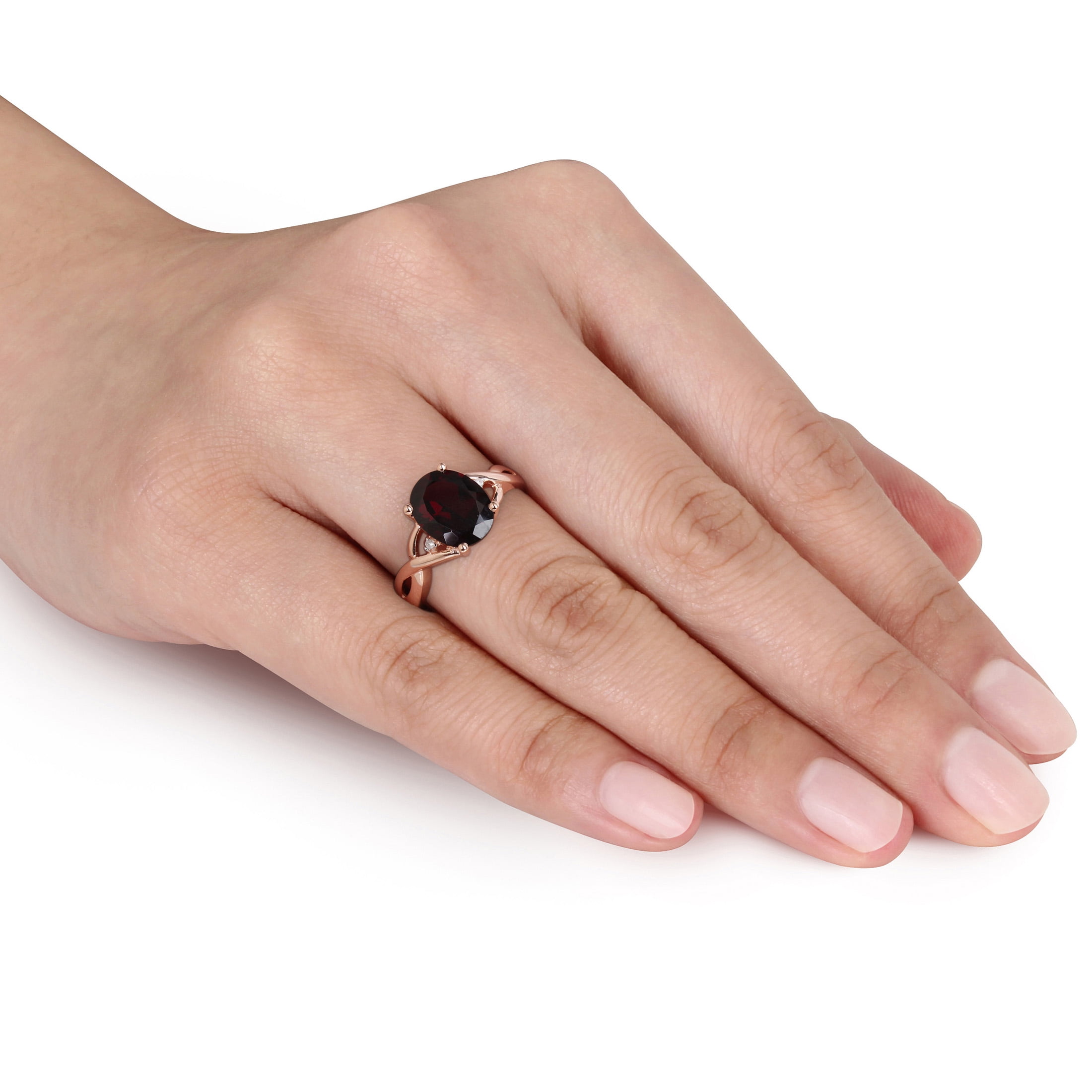 Everly Women's Garnet 10k Rose Gold Ring