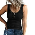 thumbnail image 2 of Summer Sleeveless Top For Women Casual Slim Solid Color Buttons Pullover Vest Ladies Loose Beach Camisole Top, 2 of 7