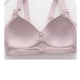 thumbnail image 7 of Wang6 Button Front Closure Bras for Older Women Wireless Push up Everyday Underwear Full Coverage Breathable T Shirt Bralettes X_Pink 42, 7 of 7