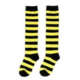 thumbnail image 3 of IWRICH Kids Girls Long Socks Knee High Leg Warmer Striped Stockings, Size 7-12 Years Yellow, 3 of 3