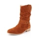 thumbnail image 3 of Botas Occidental Zippe Cortas Cómodas Gamuza Botines Mujer Antideslizantes Ligeros para Otoño Invierno Rojo, 3 of 9