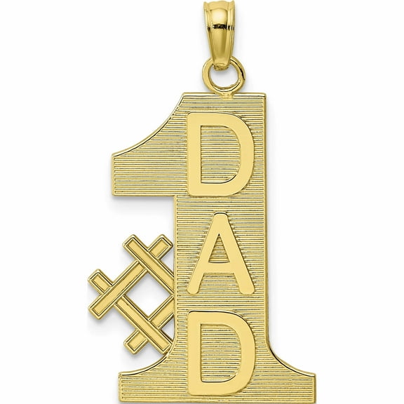10K Yellow Gold #1 Dad Charm (37.25 X 16) Made In United States 10k4730