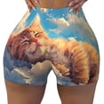 thumbnail image 2 of Honeii Cloud Sleeping Cat Print Women's Workout Shorts, Gym Shorts for Active Wear, Sports Shorts,Women's Running Shorts,Quick Dry Athletic Shorts-X-Large, 2 of 8