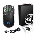 thumbnail image 1 of 2.4G Wireless Mouse 3600 DPI Wireless Mouse Ergonomic Gaming Mouse RGB Lighting Type-C Rechargeable For PC Laptop Computer T90RGB 3-mode charging -black, 1 of 5