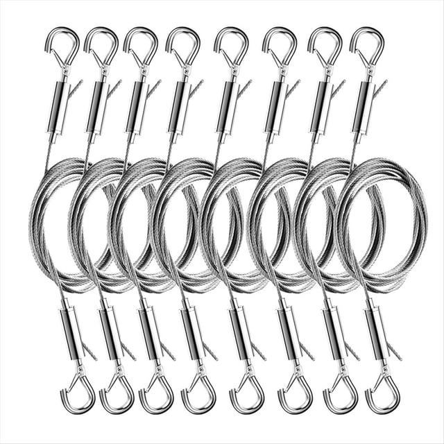 Kit de Alambre Ajustable para Colgar Cuadros de 8 Piezas, Kit de Alambre para Colgar Marcos y Espejos, Alambre de Acero Inoxidable Resistente de 6.6 Pies
