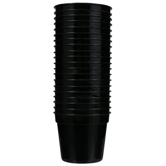 TAILTOSS 20Pcs Plastic Flower Pots with Drainage Hole for Home Decoration Round Black 7.5X7.5X5.7Cm