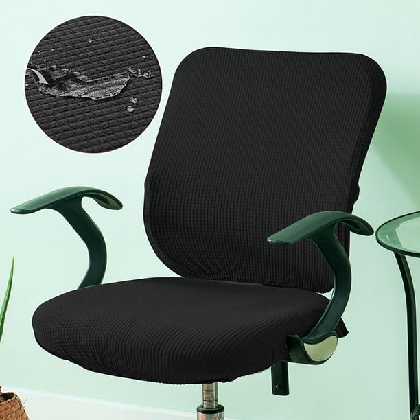 Funda de asiento de oficina perfecl elástica antipolvo giratoria Negro