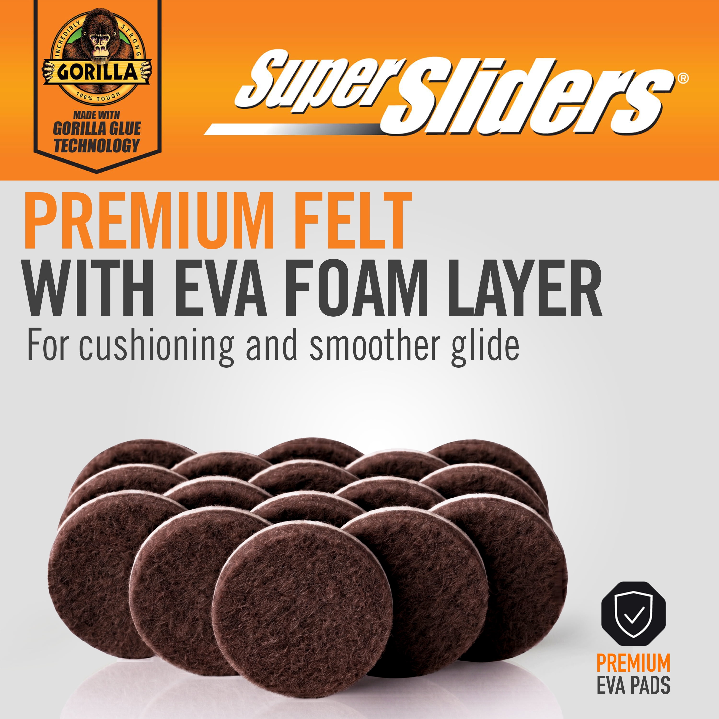 SSGG Brown Assorted Felt Pads with Gorilla Glue Technology, 134 Count