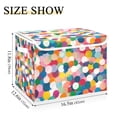 thumbnail image 5 of Yayeee Collapsible Cube Storage Bin with Lid Fabric Closet Decorative Basket with Handles, Dark Colorful Circles, 5 of 7