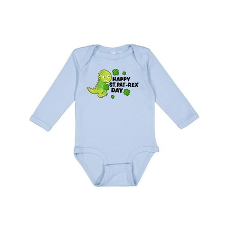 

Inktastic Happy St Pat-Rex Day with Dinosaur Gift Baby Boy or Baby Girl Long Sleeve Bodysuit
