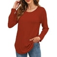 thumbnail image 4 of Womens Casual Long Sleeve Shirt Crewneck Twist knit Loose Tunic Tops, 4 of 6