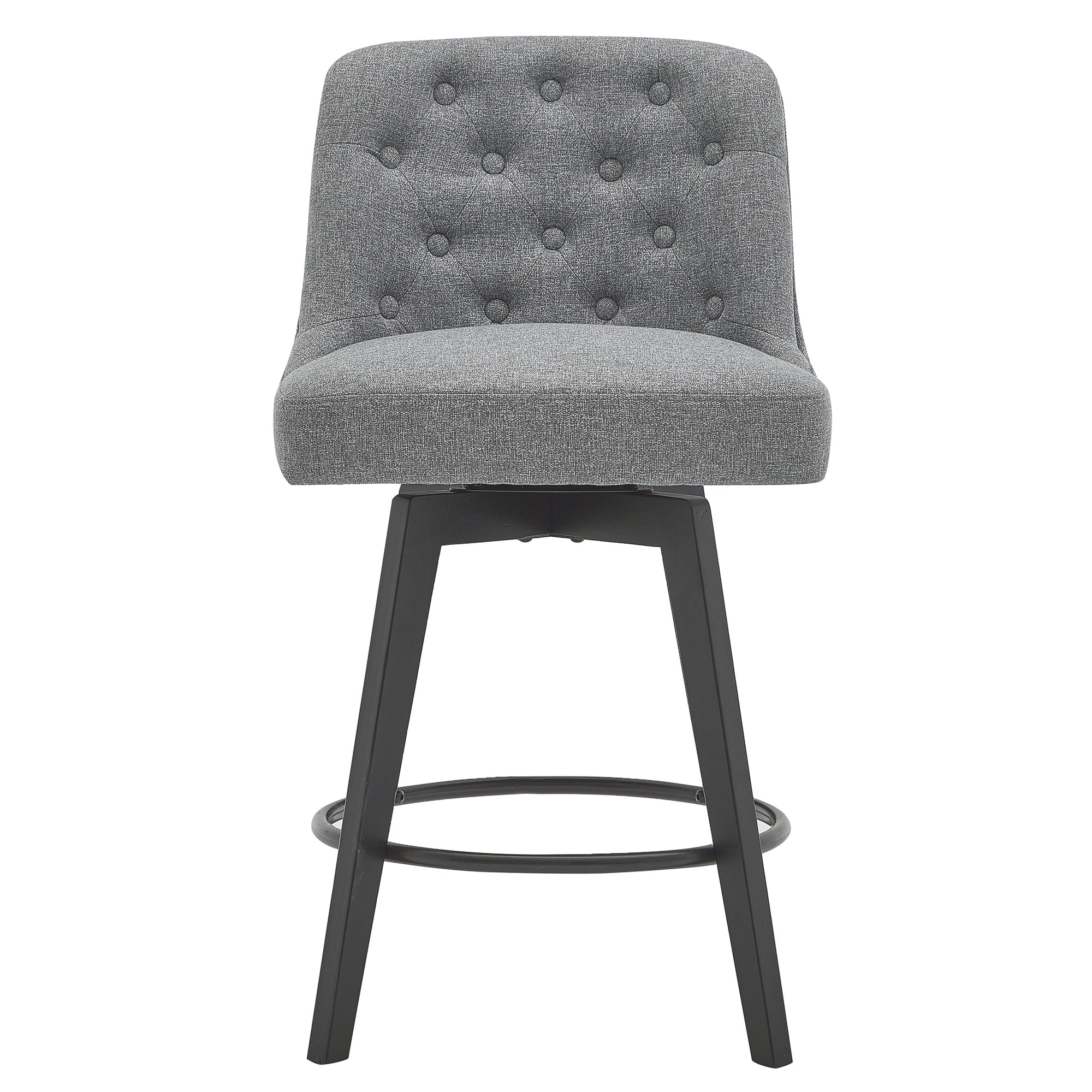 MINCETA Bar Stools,30" 360 Free Swivel Upholstered Bar Stool with Back-Performance Fabric in Gray