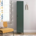 thumbnail image 2 of Novogratz Cache 1-Door Tall Single Metal Locker Style Storage Cabinet, Hunter Green, 2 of 12