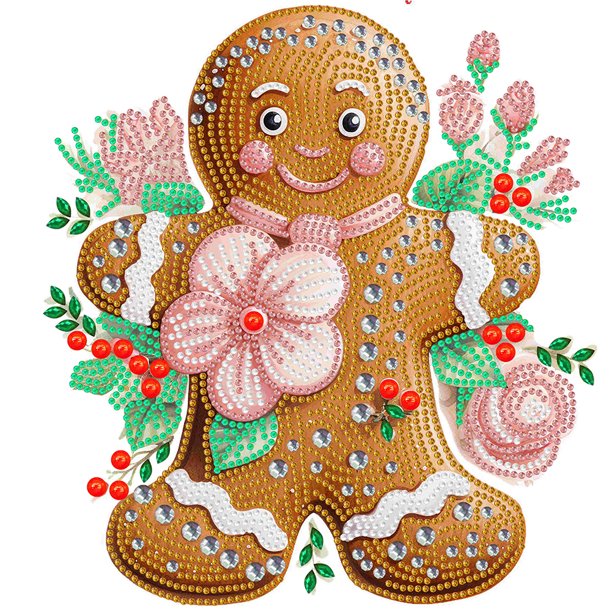 5D DIY Taladro Parcial Con Forma Especial Navidad Galleta Hombre 30x30cm