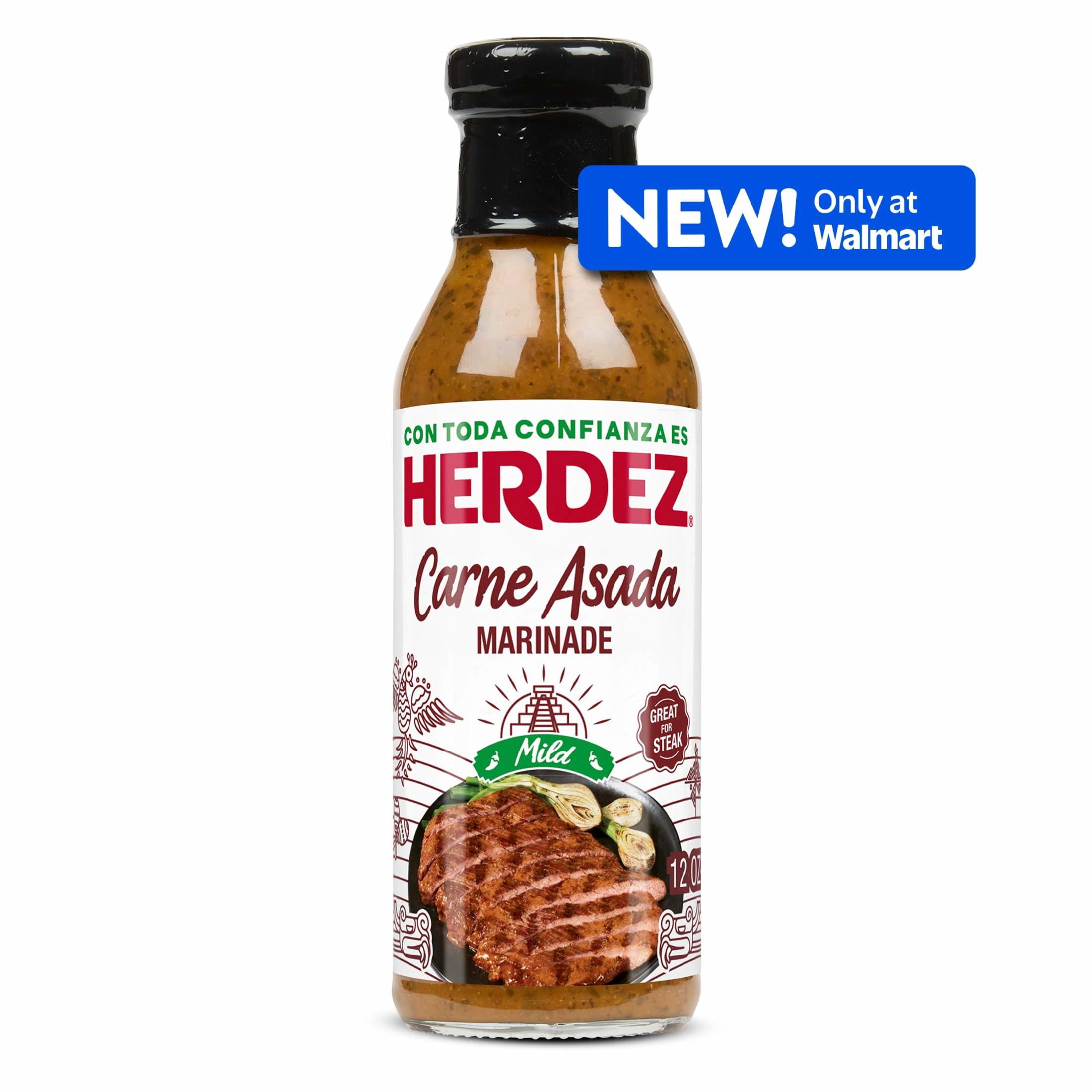 (6 pack) HERDEZ Carne Asada Marinade Mild, Marinade, 12oz Glass Bottle