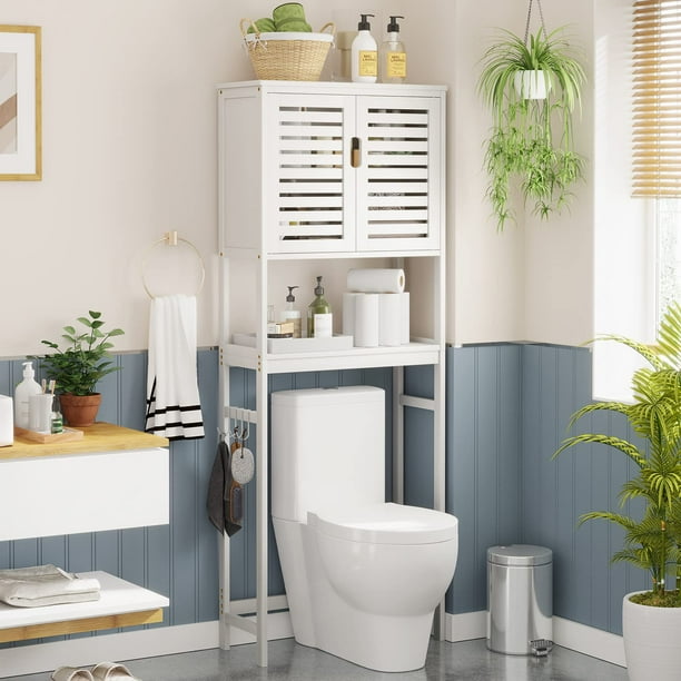 Over The Toilet Storage Bamboo Tall Bathroom Organizer
