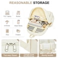 thumbnail image 3 of Mochila WEPOET Simple School para mujer ligera de color beige, 3 of 6