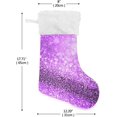 thumbnail image 2 of Purple Gliter Sparkle Christmas Stockings, Christmas Presonalized Large Stocking Sock, Set of 2 Xmas Party Winter Decor Candy Bag Family Holiday Gift, 17.7 Inch, 2 of 7