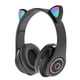 thumbnail image 1 of Auriculares Bluetooth con orejas de gato, bonitos auriculares estéreo ajustables, inalámbricos, recargables, con luces para música para niñas y niños, 1 of 5