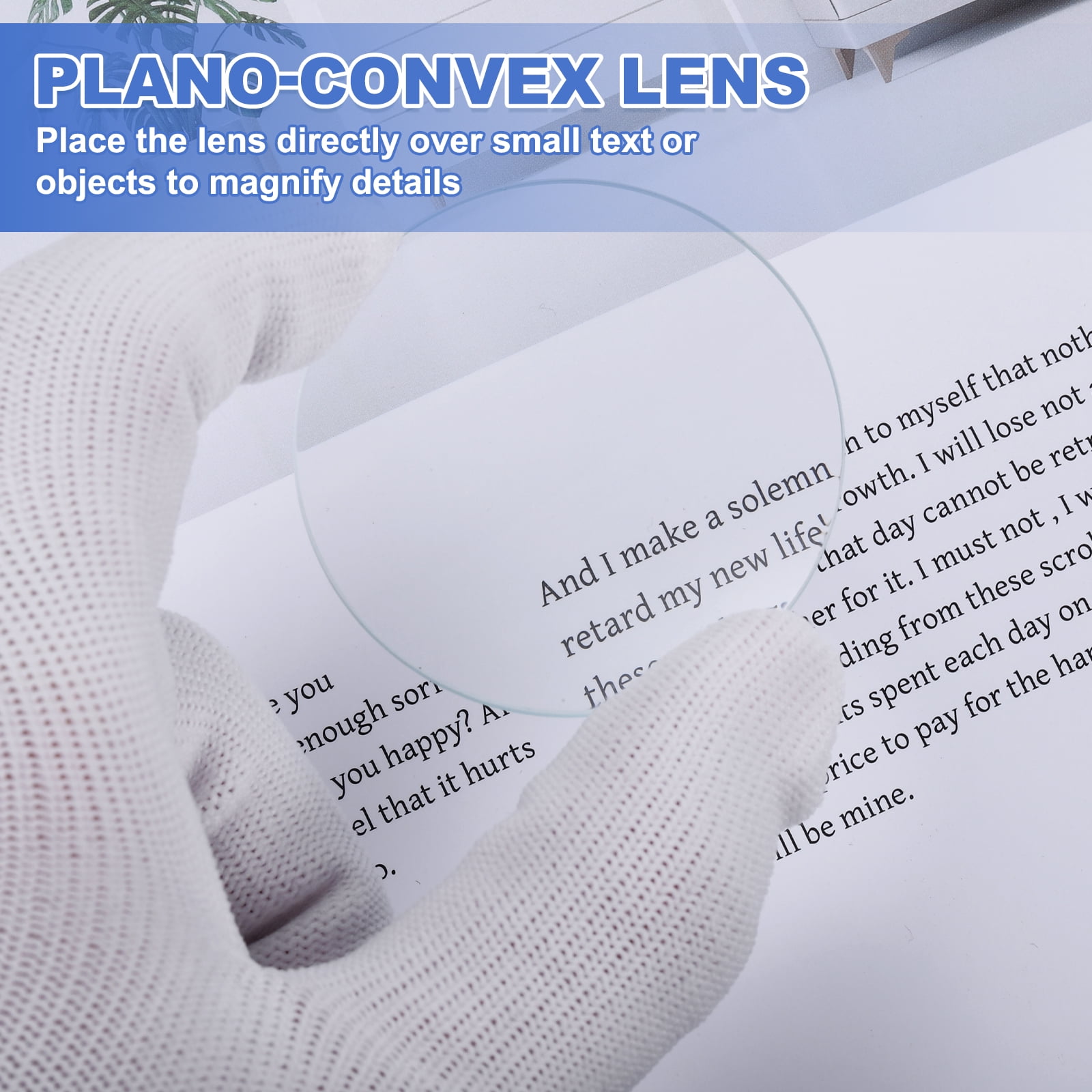Uxcell 8 Pack Convex Lens, 5cm OD 30cm Focal Length Magnifier Lens Optical Lenses Magnifying Glass Flat Convex for DIY Crafts Office Home Science LED Spotlights Flashlights