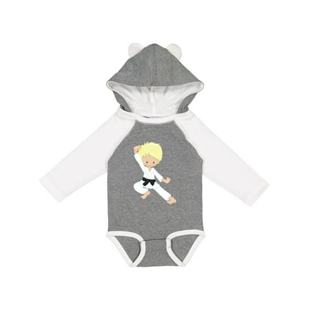 

Inktastic Karate Boy Cute Boy Black Belt Blond Hair Gift Baby Boy Long Sleeve Bodysuit