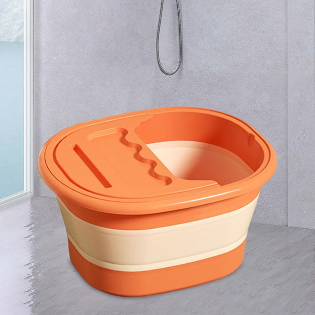 Lavabo para Pies Perfecl Plegable Portátil con Tapa Naranja 26 Puntos