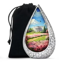 JAGSHASHI White House - Urn For Ashes Adult - Large Burial Urns - Funeral Urn For Male & Female - Burial Urns For Cremated Remains - Decorative Urns - Ash Holders For Human Ashes - 10 Inch - Large