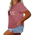 thumbnail image 4 of XCHQRTI Womens Love Heart T-Shirts Valentine's Day Graphic Tees Short Sleeve Plus Size Tops, 4 of 4