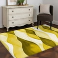 thumbnail image 3 of 3x5Ft Area Rugs Yellow Stripes Non-Skid Rubber Backing Large Rectangle Rugs - Living Room Bedroom Home Office, Retro Farmhouse Gradient Ripple Pattern Indoor Floor Mat Carpets Washable Rug, 3 of 9