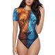 thumbnail image 1 of Fotbe Red And Blue Fire Lion Body de Mujer con Cuello Redondo y Mangas Cortas, Sin Mangas Ajustado, Suave, Cómodo y Básico-Medium, 1 of 7