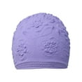 thumbnail image 2 of Lilac Floral Embossed Latex Swim Cap, 2 of 2