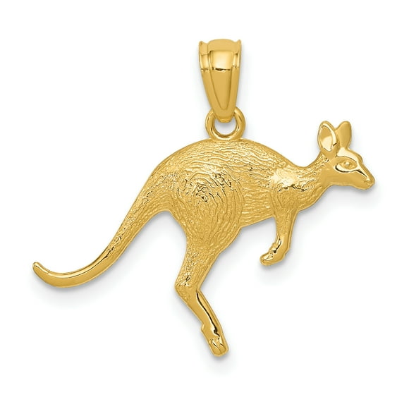 14K Yellow Gold Textured Kangaroo Pendant